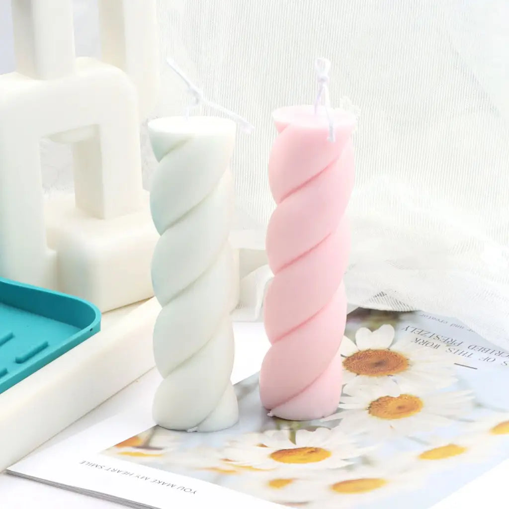 3D Twisted Thick Rope Pillar Candle Silicone Mould