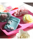 4 Cavities Baby Angel, Rose Flowers, Heart Shape Mould (PUR1015-09) - PurensoSelect