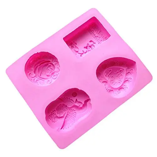 4 Cavities Baby Angel, Rose Flowers, Heart Shape Mould (PUR1015-09) - PurensoSelect