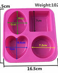 4 Cavities - Circle, Square, Oval and Heart Shape (PUR1015-14) - PurensoSelect