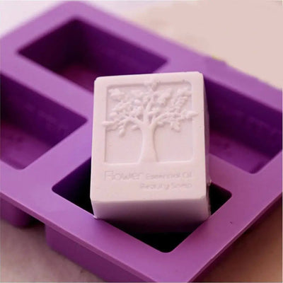 Buy Online 4 Cavities Flower Tree Rectangular Shape Silicone Mould (PUR1015-78) in India - Purenso Select
