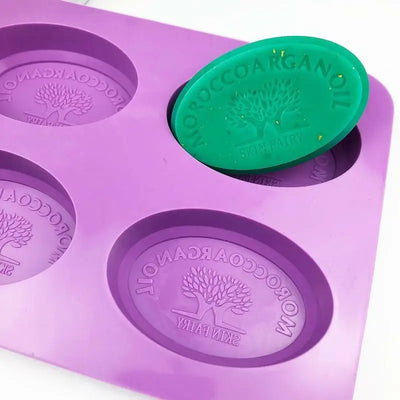 Buy Online 4 Cavities Morocco Argan Oil Tree Oval Shape Silicone Mould (PUR1015-79) in India - Purenso Select