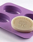 4 Cavities Morocco Argan Oil Tree Oval Shape Silicone Mould