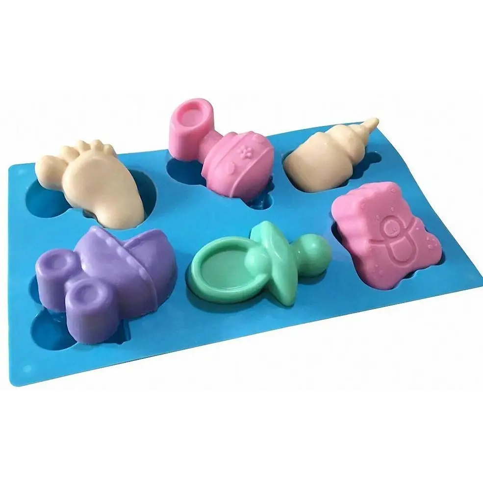 6 Cavities Baby Shower Bear Carriages Bottle Feet Soap Mould (PUR1015-08) - PurensoSelect