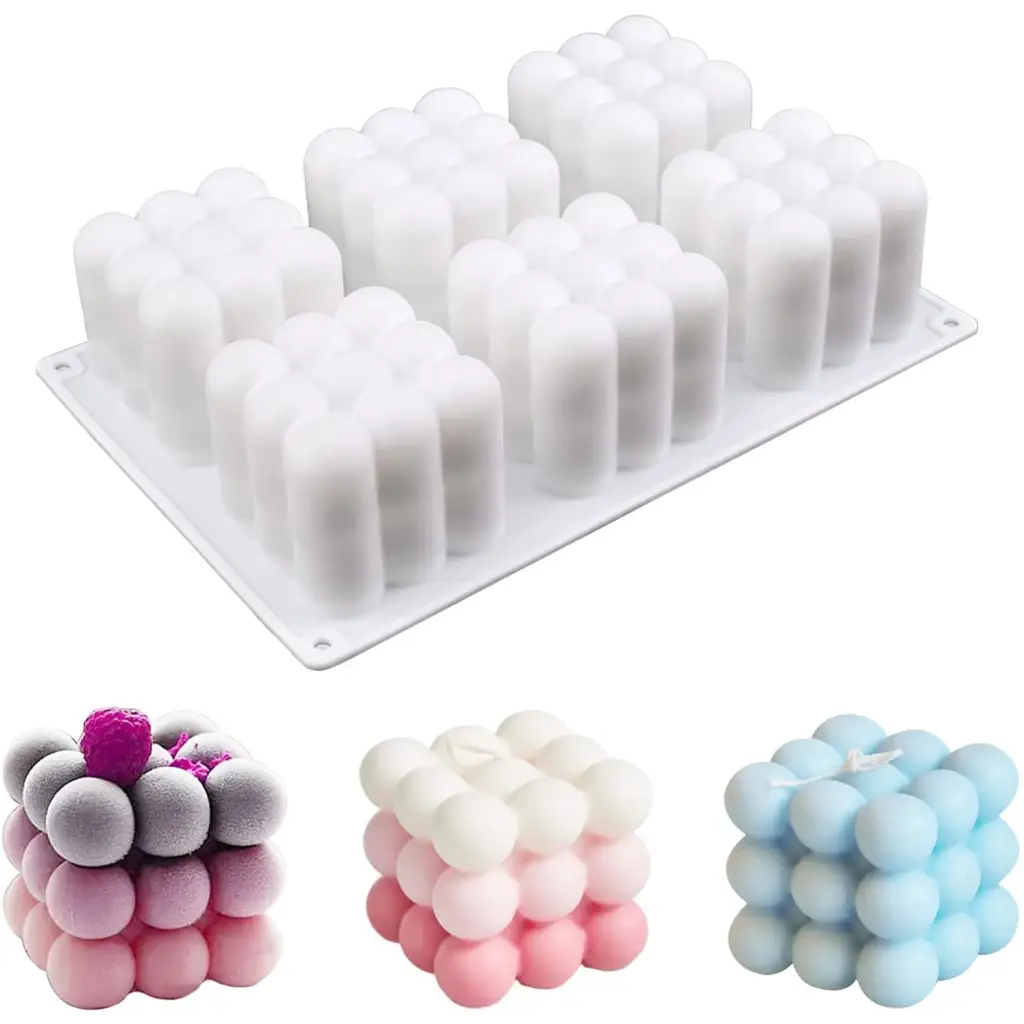 6 Cavities Big 3D Bubble Cube Mould (PUR1015-56) - PurensoSelect