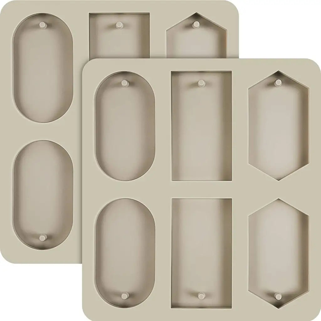 6 Cavities Rectangle, Hexagon and Ellipse Silicone Mould with Hole (PUR1015-51) - PurensoSelect
