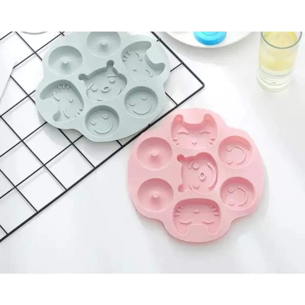 7 Cavities Cat, Pooh, Bear, Donut, Smiley Face Silicone Mould (PUR1015-54) - PurensoSelect