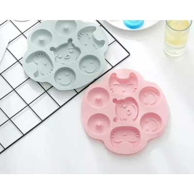 Buy Online 7 Cavities Cat, Pooh, Bear, Donut, Smiley Face Silicone Mould (PUR1015-54) in India - Purenso Select