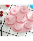 7 Cavities Cat, Pooh, Bear, Donut, Smiley Face Silicone Mould (PUR1015-54) - PurensoSelect