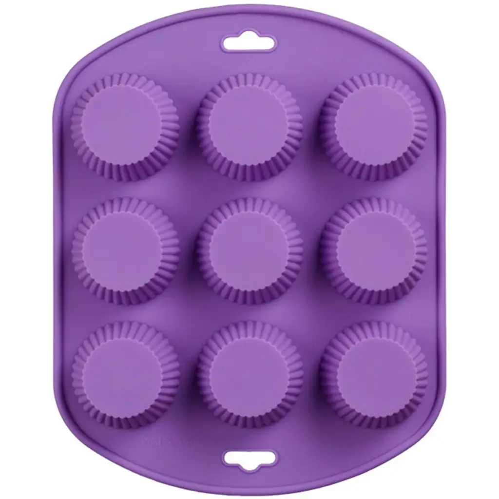 9 Cavities Muffin Round Shape Silicone Mould (PUR1015-77) -