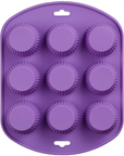 9 Cavities Muffin Round Shape Silicone Mould (PUR1015-77) -