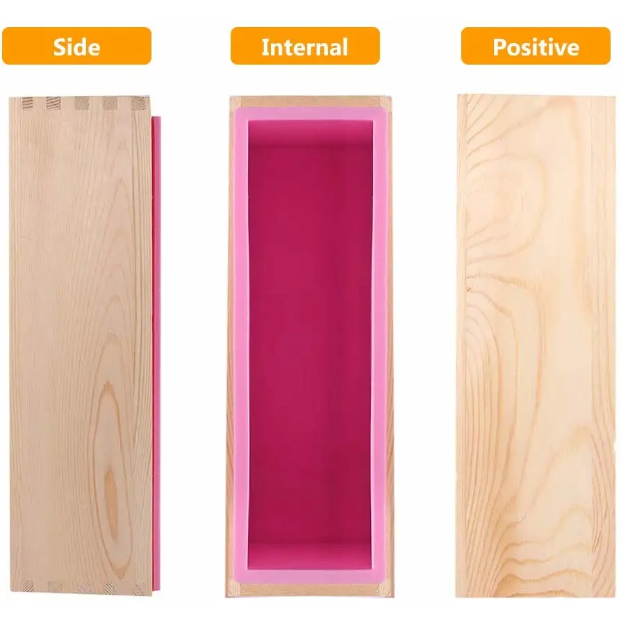 Silicone Liner/Loaf Mould with Rectangular Wooden Box with Acrylic Divider (PUR1015-02) - PurensoSelect