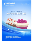 Soap Making Kit (500g Opaque Melt & Pour Soap Base, 3 Bottles of Colors, 3 Bottles of Fragrance, 1 Mould) - PurensoSelect