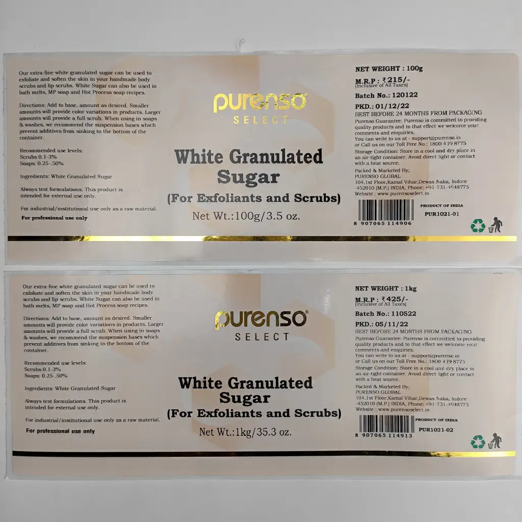 White Granulated Sugar - Exfoliants and Scrubs